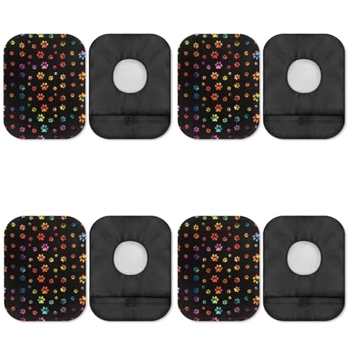 Uorisanigo 4 Pack Ostomy Pouch Cover Washable Stretchy Bag Cover Dog Paw Pattern Odor Control Colostomy Bag Cover Care Protector Odor Reducing Ostomy Ileostomy Pouch Covers Decor