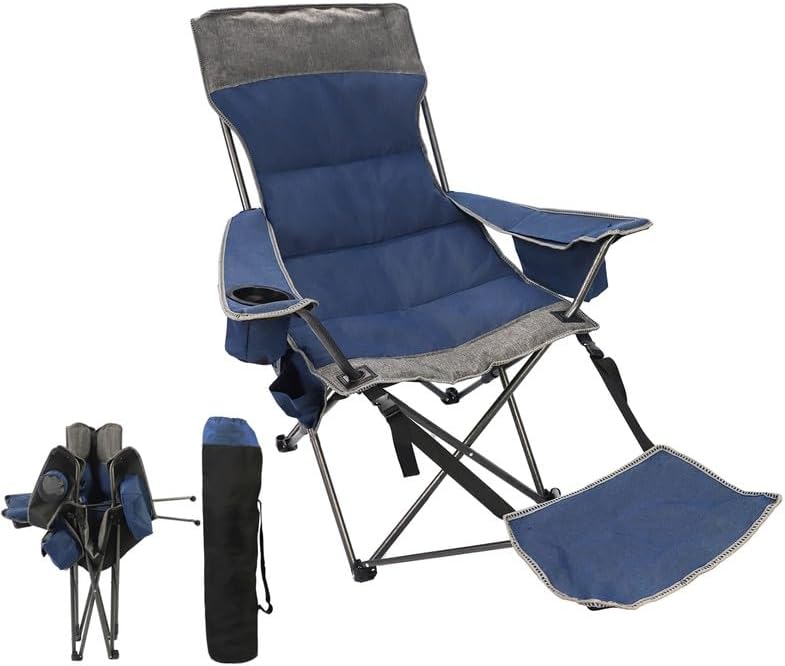 Northroad Folding Camping Lounge Chair w/Removable Footrest