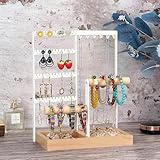Design élégant : l'étagère en bois pour bijoux offre un grand espace pour boucles d'oreilles, colliers, bagues et bracelets à la maison ou dans un magasin de bijoux. Son look élégant s'adapte à n'importe quel décor et est le complément parfait pour les salles de bains, les tables de chevet, les placards, les espaces de bijoux et plus encore.