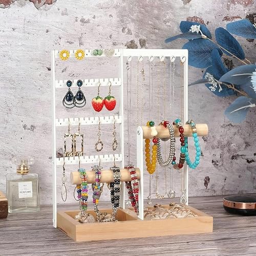 LadjproR Porte-bijoux multicouche Organisateur de bijoux et présentoir pour colliers, bagues, bracelets (BS-2C)