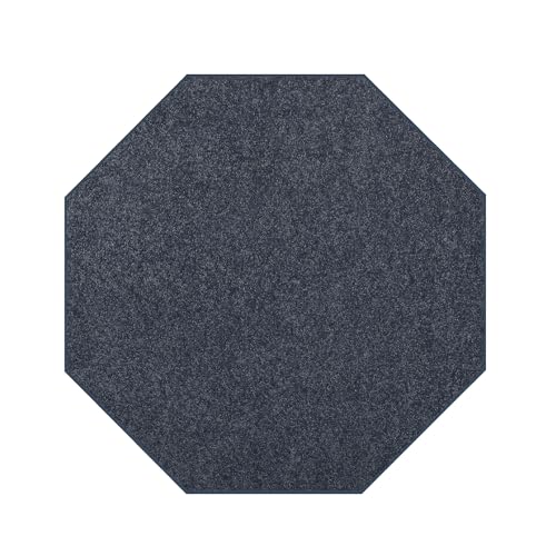 Ambiant Pet Friendly Solid Color Area Rugs Petrol Blue -