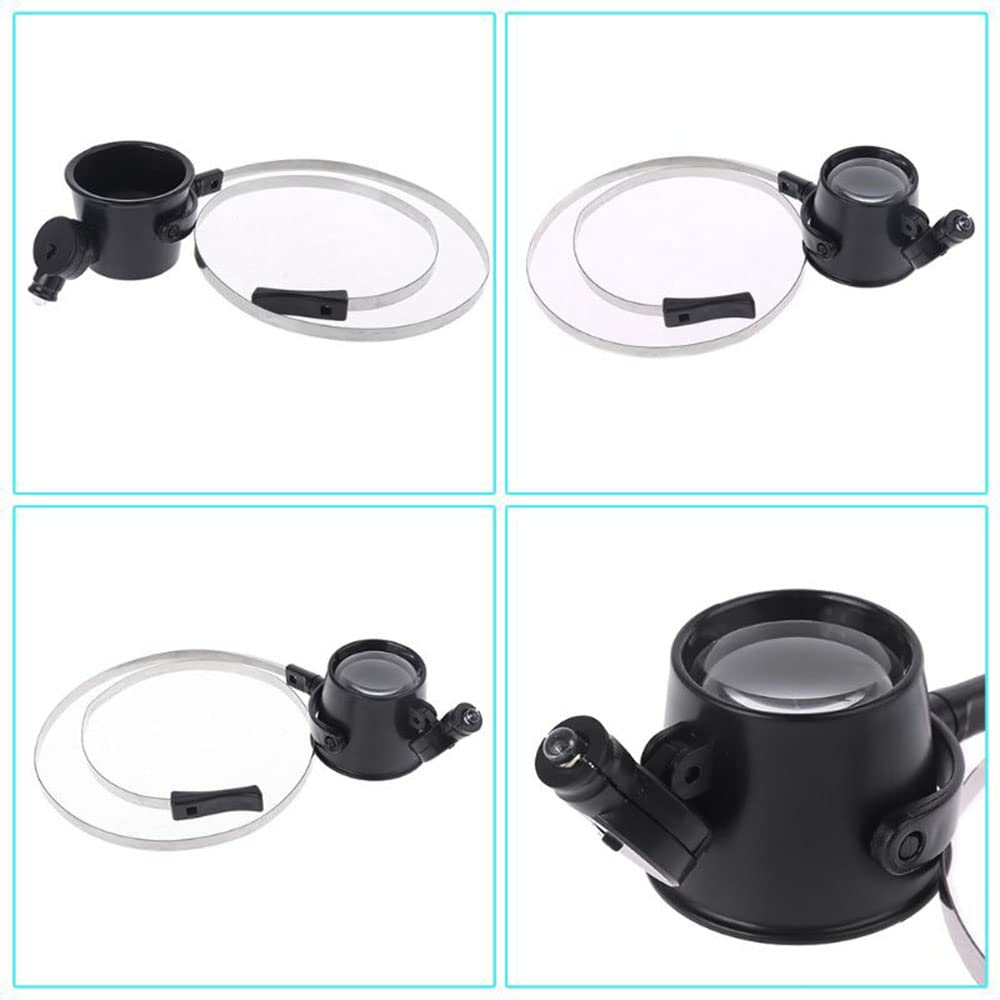 Amazon.co.jp: Meichoon ヘッドバンド拡大鏡 LEDライト付き 15倍