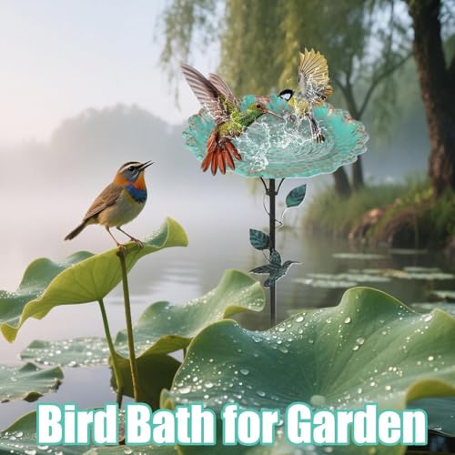 Mangeoire oiseaux en métal durable avec vasque décorative haut de gamme