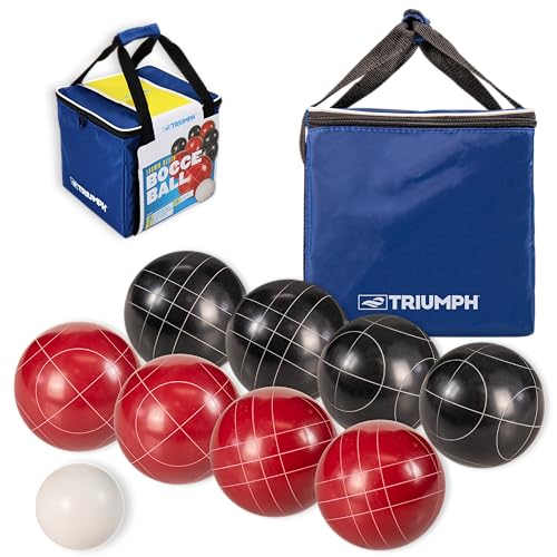 Triumph Sports Competition 100mm Resin Bocce Ball Outdoor Game Set with Carrying Bag for Easy Storage,Multi,One Size,35-7103-3