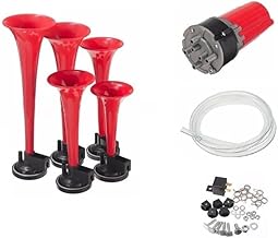 LaCucaracha Pneumatic Air Horn 115dB - 5 Trumpets Melody with 12V Compressor - Powerful Melodic Horn for Car, Boat, Truck, Easy Installation & Great Sound