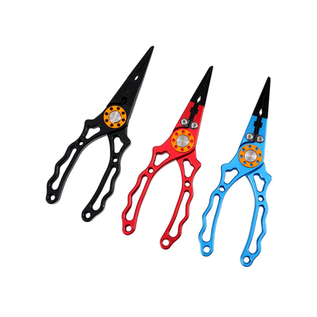 Pinza da Pesca Multifunzione in Lega di Alluminio, Rosso | Taglio Filo e Cambio Amo, con Laccio da Pesca, Custodia in Nylon Inclusa