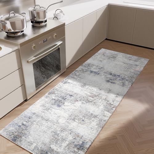 Machine Washable Runner Rug for Kitchen: 2'x6' Hallway Runner Rug Stain Resistant Non Slip Abstract Floor Rug with Rubber Backing Non Shedding Soft Carpet Runners for Indoor Entryway Bedroom Bedside