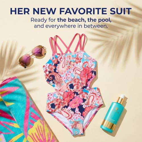 Image of Kanu Surf Girls' Beach Girl Sport Cut-Out One Piece Swimsuit