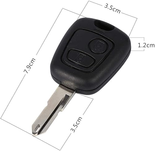 Miniatura 9 de 2 botones de repuesto remoto para llave de coche sin cortar con hoja en blanco para 206