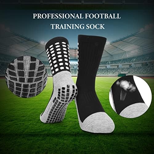 XINRUI Anti Slip Football Socks, Soccer Socks Anti Blister Breathable Athleticeletic Football Basketball Hockey Socks with Sports Grip Rubber Dots for Men, Women, Teenagerser and Footballers