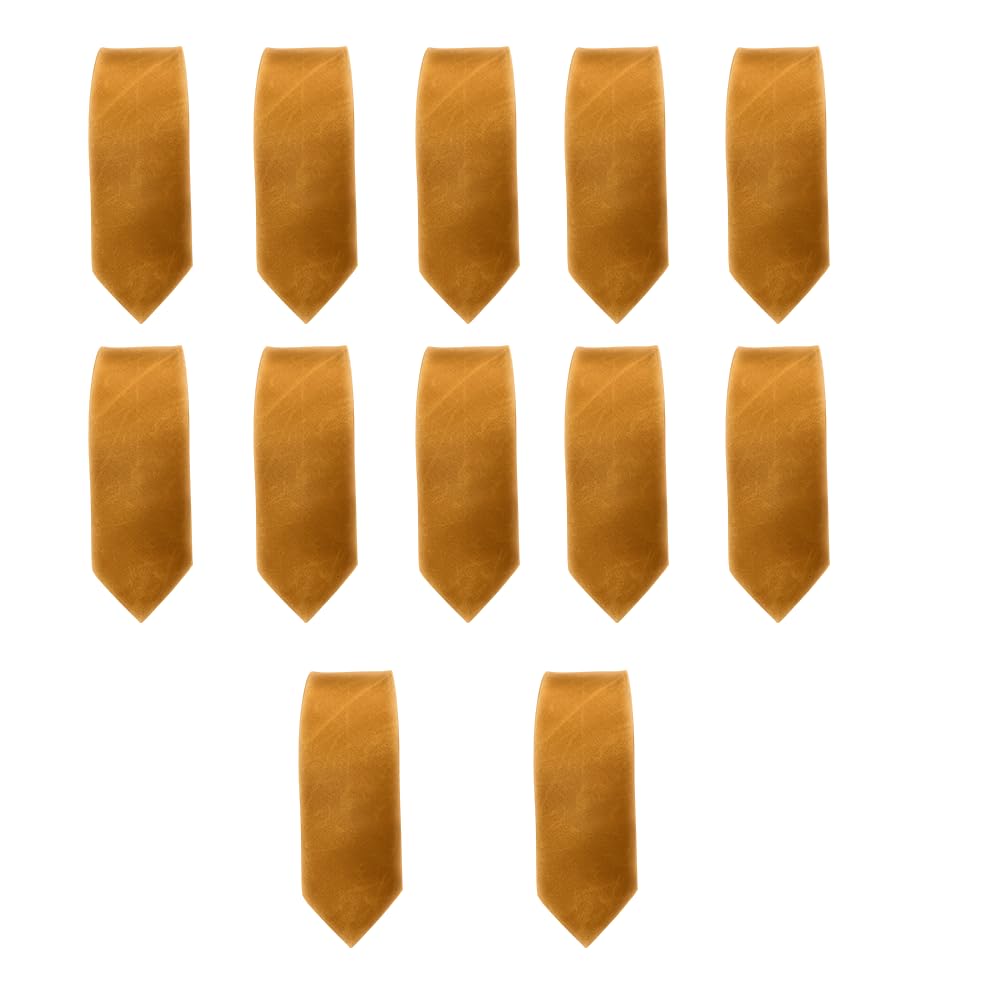 Satin Tie For Men | Slim Necktie for Formal, Business, Wedding & Party Attire | Trendy Stylish | 2.5-Inch | Golden (Pack Of 12)-image-36