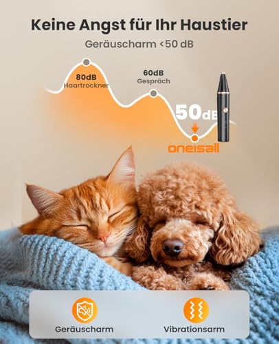 oneisall Pfotentrimmer für Hunde mit 2 Messerkopf, Paw Trim Pro dr Pfoten IPX7 Wasserdicht Hundepfoten Trimmer Leise Schermaschine Hund Katzen für Pfoten, Augen, Ohren, Gesicht, Körpe