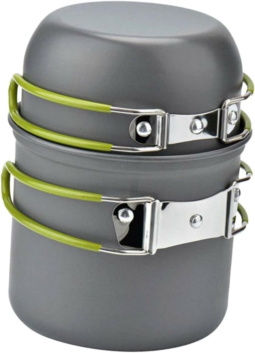 Kisangel Person Portable Cookware Set Camping Kitchen Non-Stick Teapot Cooking Tool Set for Outdoor Camping