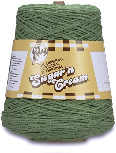 Image of Lily Sugar N Cream Cones Sage Yarn - 1 Pack of 14oz /400g - Cotton - #4 Medium - 706 Yards - Knitting /Crochet