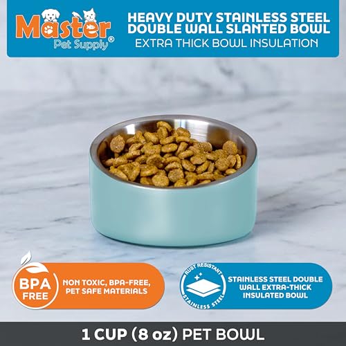 Gamelle inclinée acier inoxydable chien chat bouledogue français