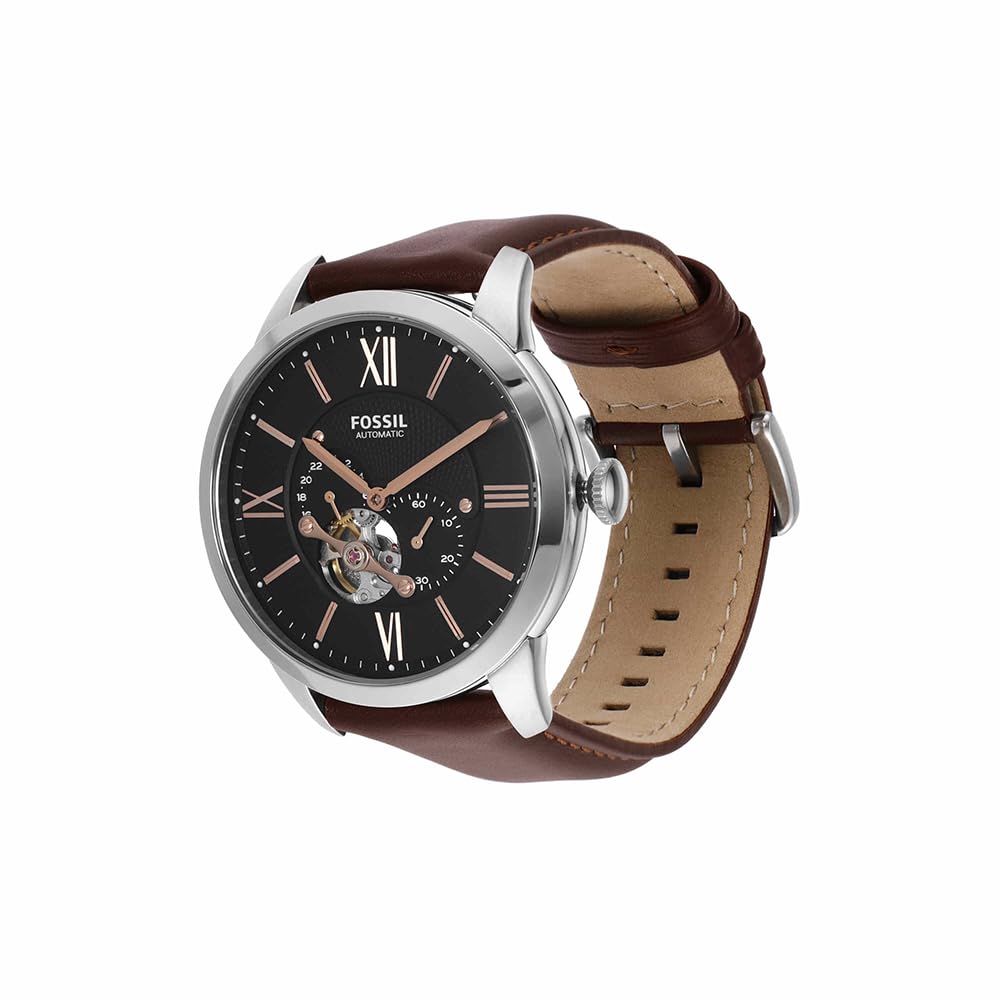 FOSSIL Townsman Uhr für Herren, mechanisches Automatikwerk mit Edelstahl- oder Lederarmband