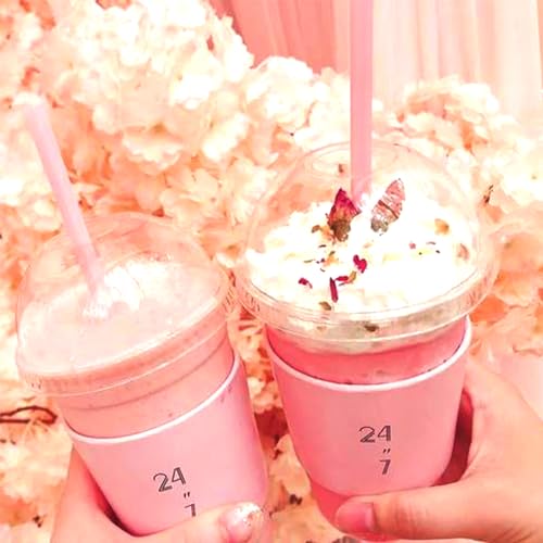 Pitillos con forma de corazón 100 unidades plástico rosa miniatura 7