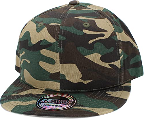 Image of KBETHOS Classic Snapback Hat Blank Cap Underbrim Cotton Wool Blend Flat Visor Adjustable Unisex