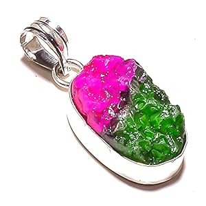 Biocolour Solar Druzy Fresh PENDENTIF 1.5″ Long en argent sterling plaqué HANDMADE Art Jewelry Magasin de variétés complètes