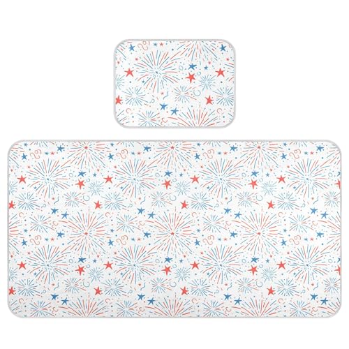 Takiito Colorful Fireworks Baby Cooling Mattress Pad, Soft & Breathable Cooling Mat Keep Baby Cool in Summer 28x52 in, Nursery Essential