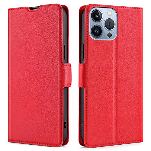 Fansipro Étui portefeuille pour Huawei Shot X - En cuir synthétique de qualité supérieure - Pour SHOT X - 1 emplacement pour carte - Pratique - Rouge