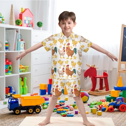 Image of visesunny Boy Floral Short Sleeve Button Down Shirt & Casual Shorts Set Summer Outfits 3-10 Years Clothes