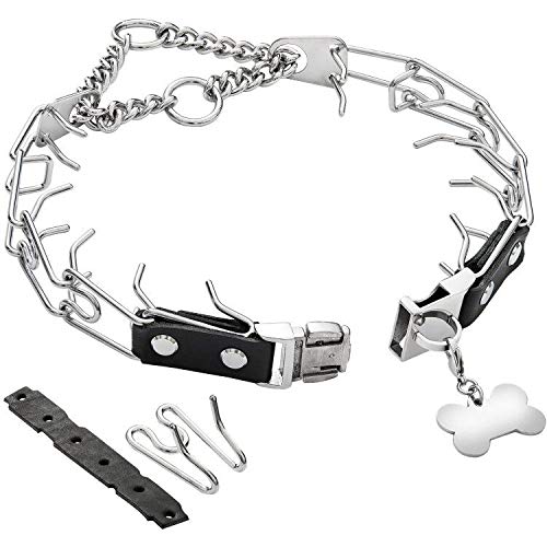 Adjustable Steel Prong Training Dog Collar with Quick Snap Buckle