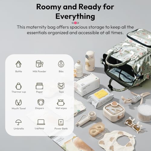 Image of StarAndDaisy Diaper Bag for Mothers for Travel /Diaper Bags for Mom with 26L Large Capacity /Baby Bag for Mother with Multiple Pockets with 3 Double Insulated Bottle Holders (Grey)