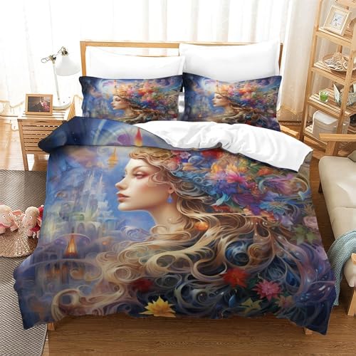 Housse de couette papillon microfibre fermeture à glissière