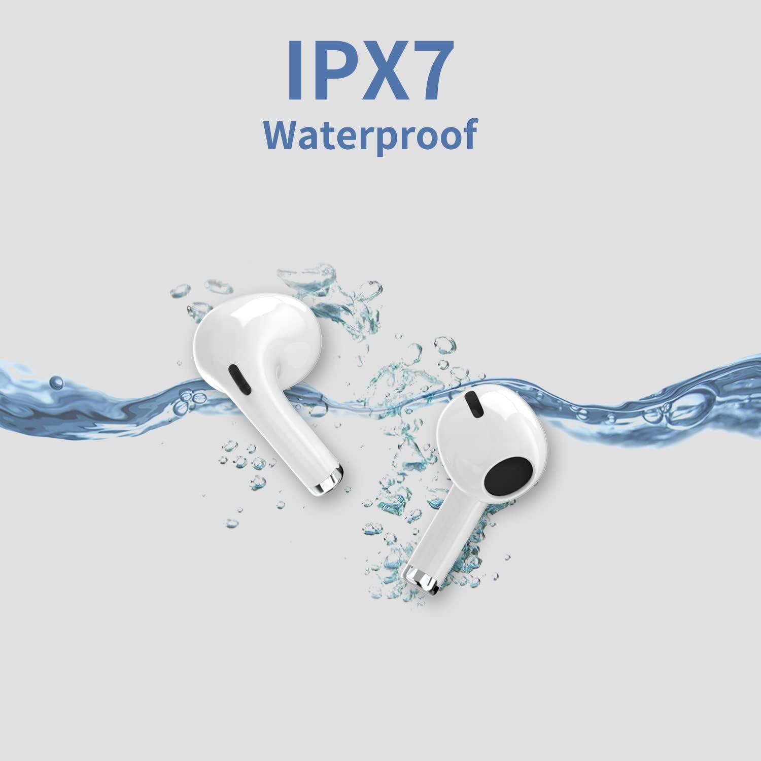 Auriculares inalámbricos, auriculares Bluetooth, cápsulas Air Buds con cancelación de ruido, 4 auriculares 3D, auriculares intrauditivos con graves profundos, auriculares deportivos, funda de carga