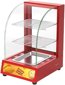 Hot Food Showcase Double Layer Commercial Food Warmer 500W/800W Stainless Steel LED Lighting Tempered Glass Temperature Range 30110  110V Baker, Snack Bar, Convenience Store, Cake Shop, Bar