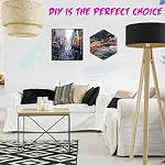 12 Pcs Black Canvas for Painting Stretched Canvas Cotton Square Triangle Hexagon Canvas Blank Boards Panels Art Canvas with Frame Panel Stretched Boards for Oil Acrylic (8 Inch)