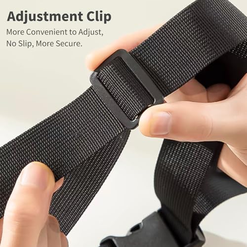 Image of Luggage Straps 48 inch x 1.2 inch Strap Buckle Packing Straps with Adjustable Clips, 1.2-Inch Belt Travel Belt 4 Pack,Black