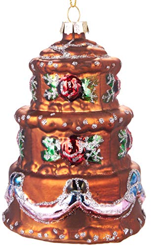 Lustiger Christbaumschmuck 30 BRUBAKER Torte Bunt- Handbemalte Weihnachtskugel aus Glas -...