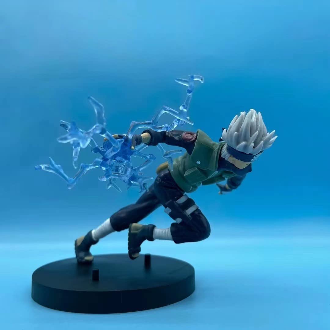 Miokycl Naruto Kakashi Figure, Kakashi Figure Model Table Desk Decoration,Anime Naruto Ninja Hatake Kakashi with Lightning Blade PVC Action Figure Collection Model Toy