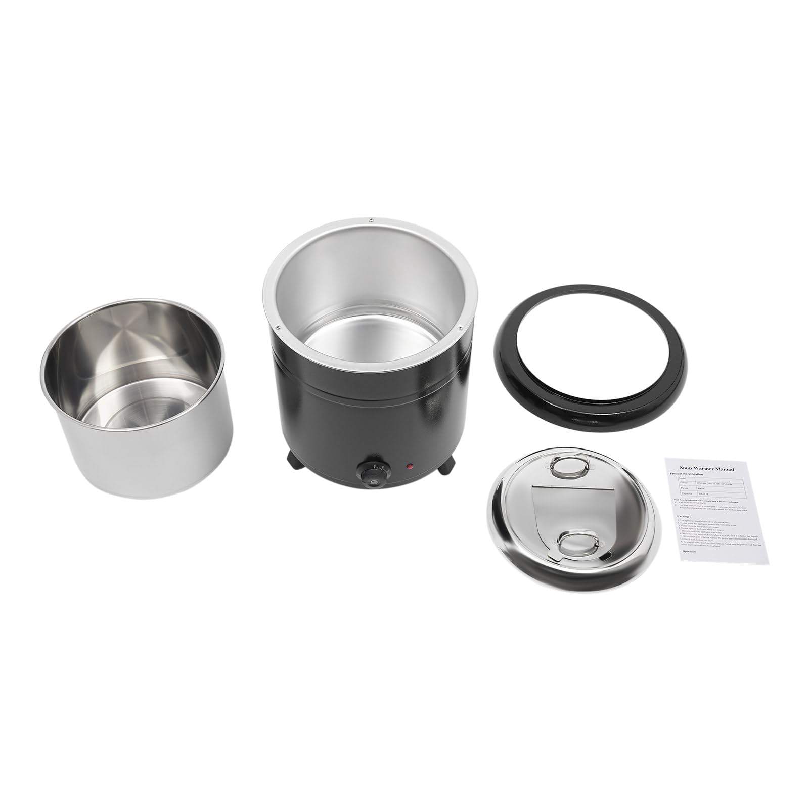 Calentador eléctrico de sopa de 13 l, 400 W, olla eléctrica con olla interior extraíble y tapa ajustable 30-85 °C, eléctrico, profesional, para bufés, cantinas, cafeterías