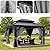 YITAHOME 12x14ft Hardtop Gazebo with Nettings and Curtains, Heavy Duty Double Roof Galvanized Steel Outdoor Combined of Vertical Stripes Roof for Patio, Backyard, Deck, Lawns, Gray