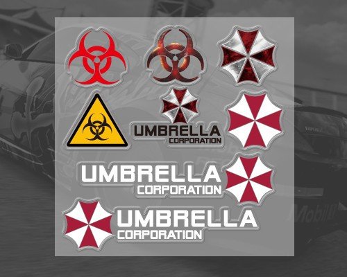 Umbrella Corporation Biohazard Résident Evil Voiture Stickers Autocollants Ensemble Cover