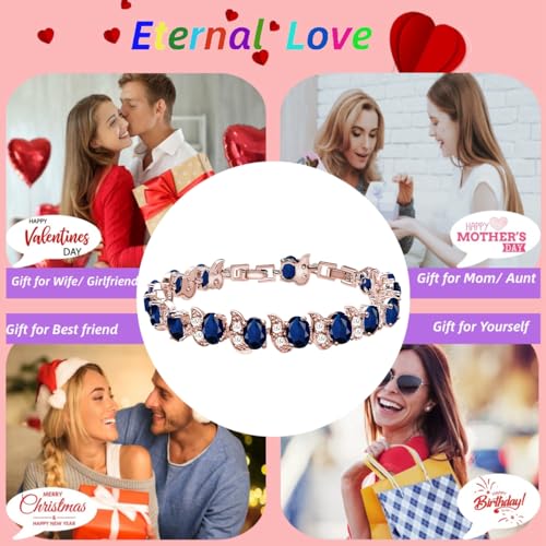 Image of LMXXVJ Fashion Tennis Bracelet Created Emerald White Gold Plated Charm Bracelet Gifts Jewelry for Women