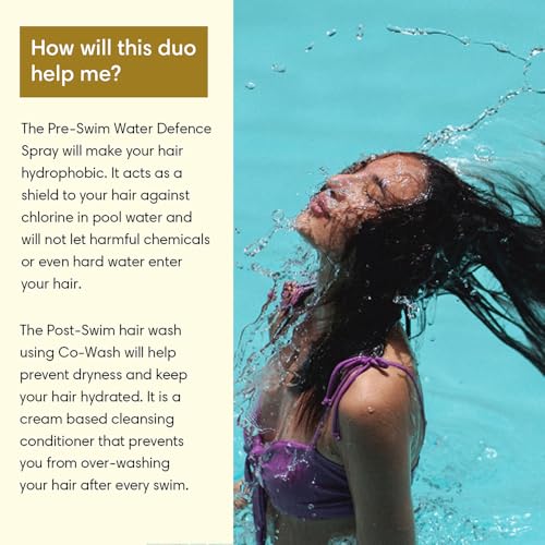 Image of The Earth Collective Swimmers Hair Care Duo - Pre Swim Anti-Chlorine Hair Spray & Post Swim Hair Wash - Co-Wash, Reduces Hair damage, hair fall, frizz & dryness, complete hair care for swimmers, 400ml