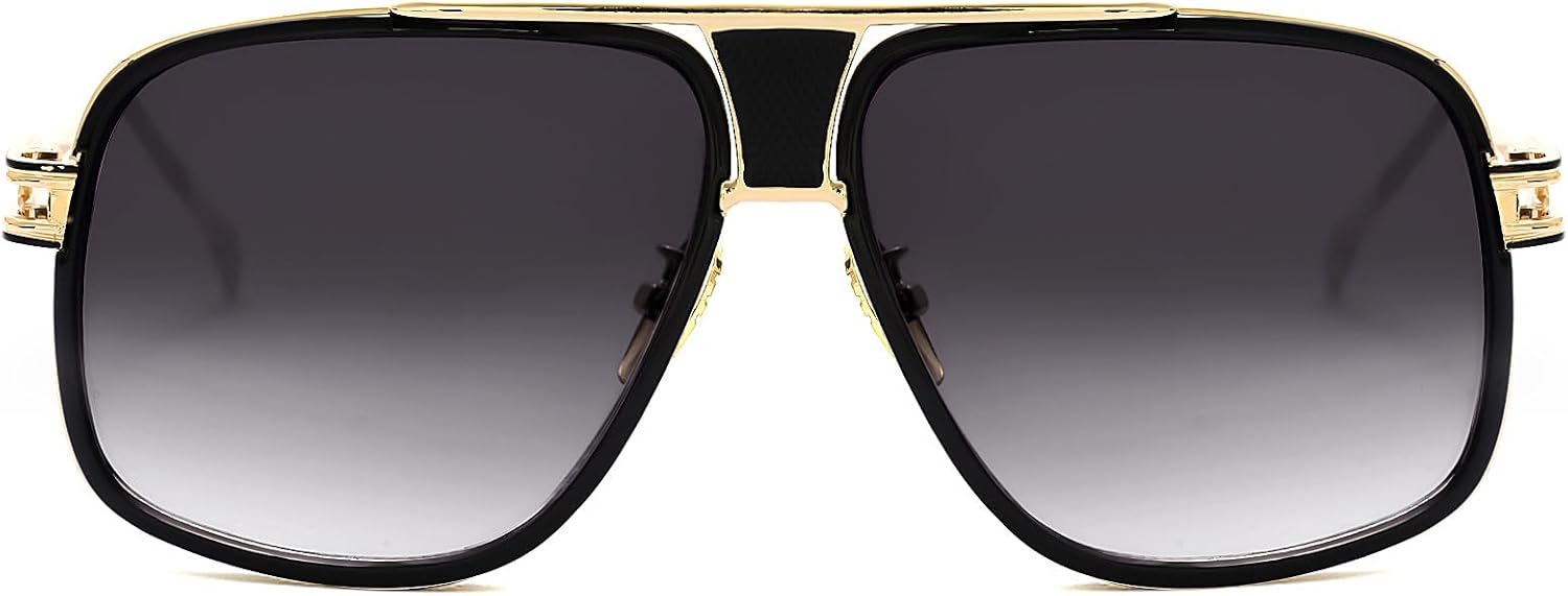 Oversized 70s Aviator Sunglasses for Men Disco Sun Glasses Cool Designer Tinted Shades Gold Alloy Frame - Image 6