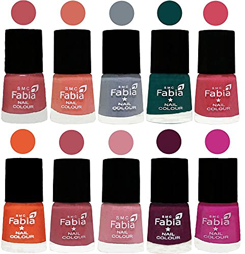 Image of ALL IN ONE (PACK OF 10), Long Lasting Glossy Nail Polish, 6 ml Each, All Vibrant Colours,02008