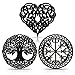 3 Pcs Viking Decor Vikings Themed Room Decor Nordic Wooden Hanging Wall Art Nordic Decoration Black Nordic Vikings Rune Amulet Sign Nordic Gift for Men Home Bedroom Bathroom Office Room, 11 x 11 Inch