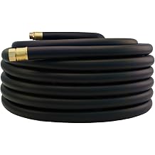 Guitrees 100FT 1 inch Heavy Duty Rubber Garden Hose - 200psi Working, 1000psi Burst - Hot/Cold Water - Five-Layered Braiding for Durability - Versatile for Gardening, Agriculture, ConstructionBlack
