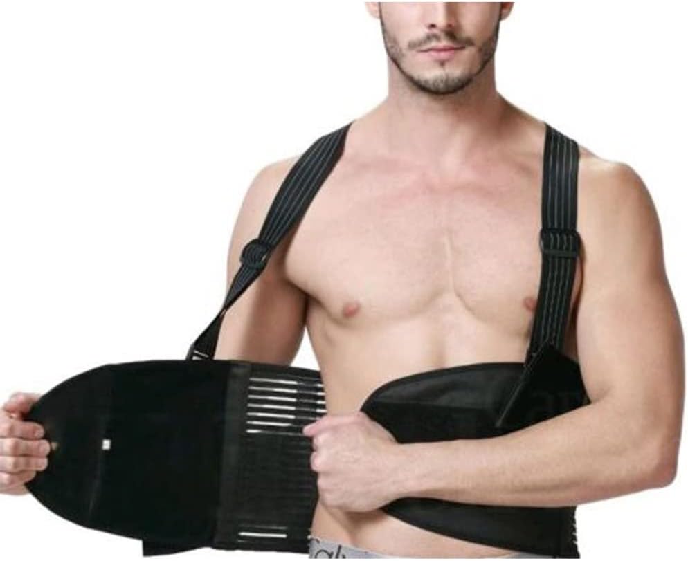 Suspender Belt Adjustable Posture Back Support Corrector Lumbar Brace Shoulder Band Corset Relief Lower Pain(XL code)