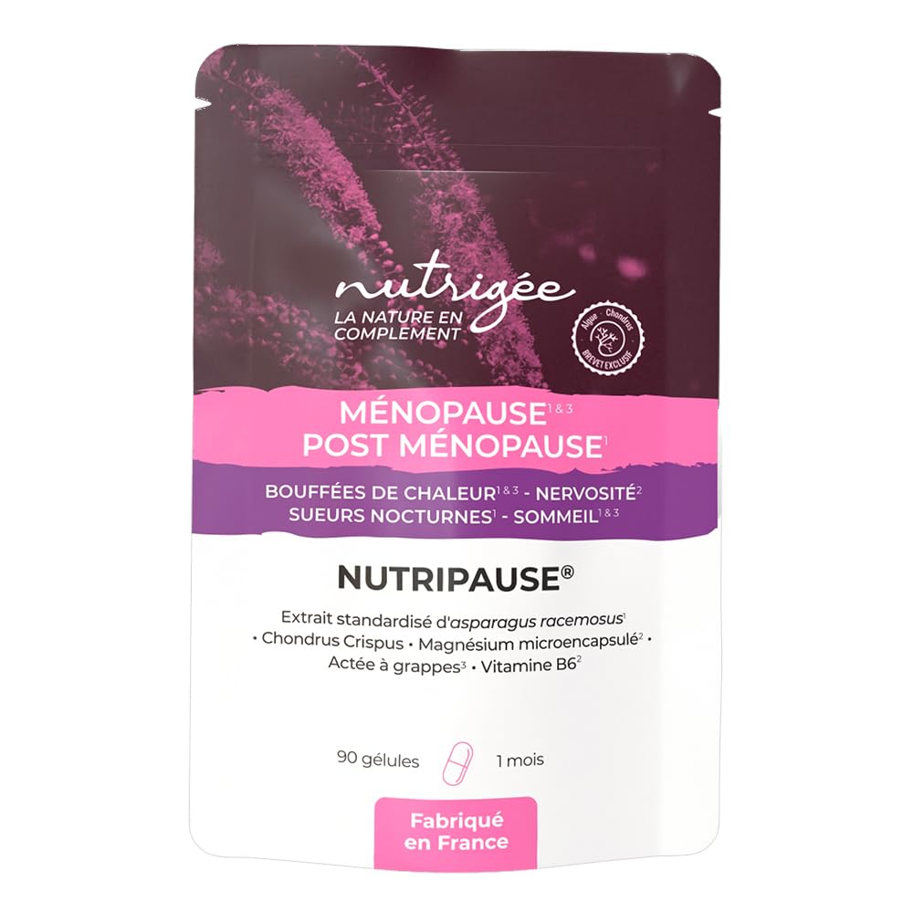 Nutripause - complexe ménopause & post-ménopause ultra-complet 90 gélules – soulage bouffées de chaleur, sueurs nocturnes, nervosité, sommeil – fabriqué en france