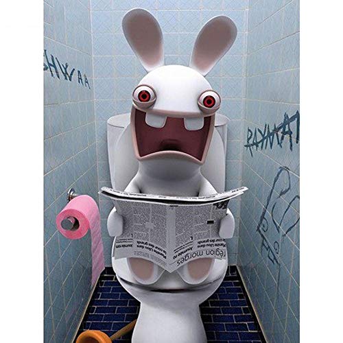 Kit diamond painting lapin de toilette mosaïque 5D broderie point de croix complet 50x70cm