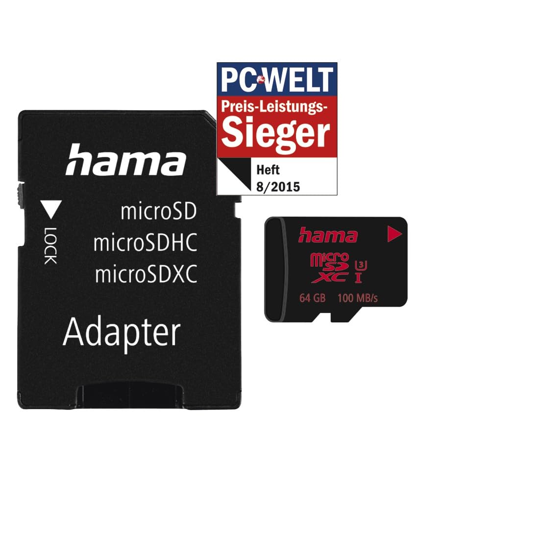 Hama microSDXC 64GB UHS Speed Class 3 UHS-I 80 MB/s + adapter/mobilny