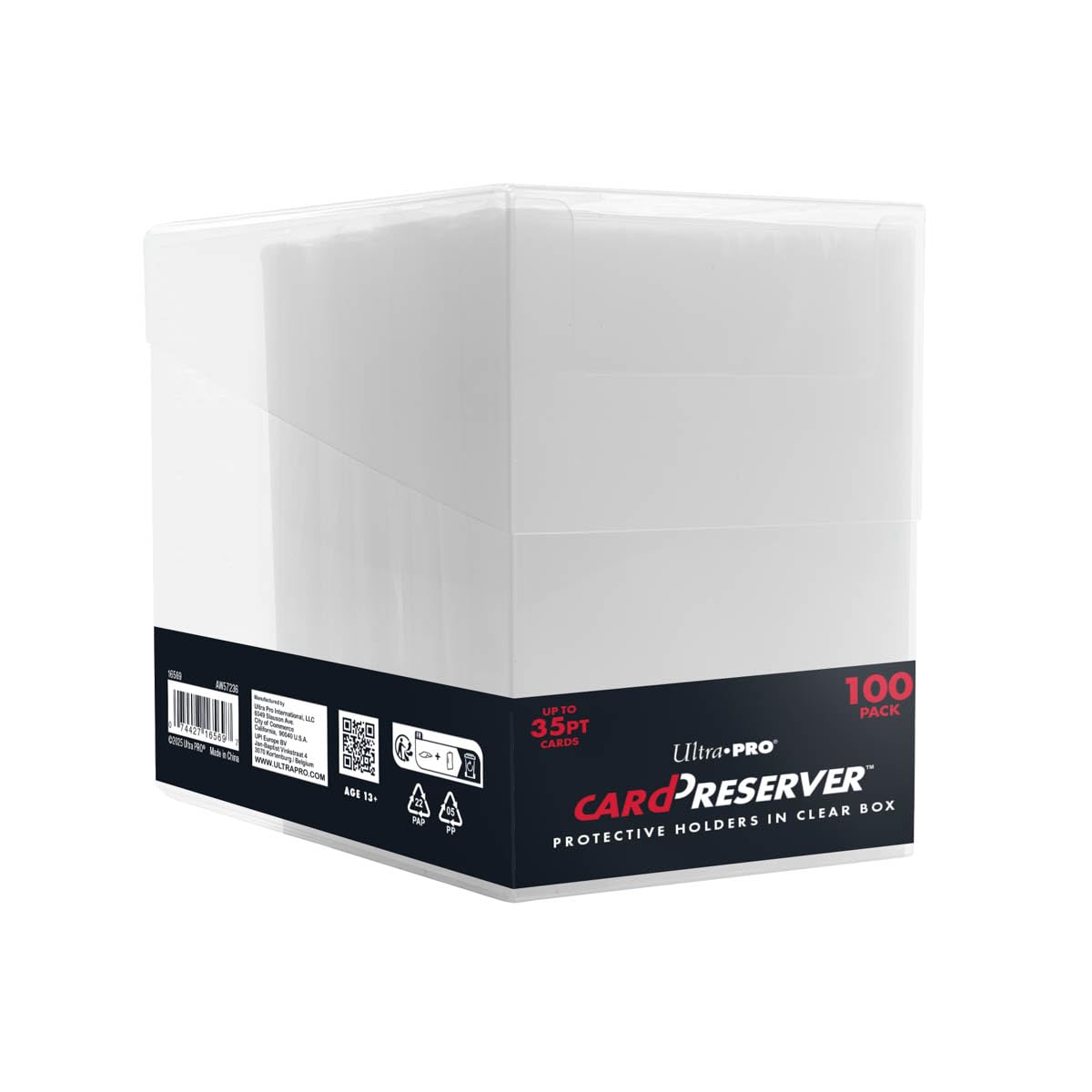 Ultra PRO - CardPreserver 100ct dans une boîte transparente | Rangement de cartes d'archivage | Support semi-rigide | Rabat refermable | Protection de cartes à collectionner Sports, MTG, Sports