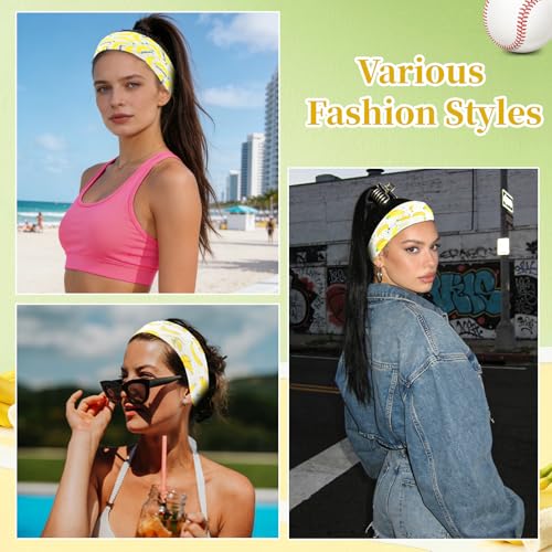 Image of YARIEW 6Pcs Headbands Paisley Bandanas Head Bands Sweat Band Hair Wrap Headwrap Fashion Boho Wide Thick Workout Yoga Elastic Headbands Mens Cooling Running Sports Headband Sweatbands for Women and Men